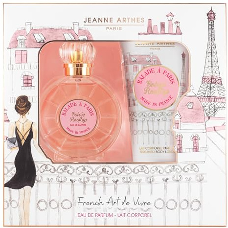 JEANNE ARTHES - Cofanetto regalo da donna - French Way of Life Balade a Parigi - Eau de Parfum 100 ml + Latte corpo 150 ml - Fragranza Jasmin Patchouli - Made in France à Grasse