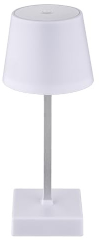 Baroni Home Lampada da Tavolo Luce LED, 3 Intensità di Luce, Controllo Touch, Dimmabile, Portatile, Senza Fili, Cavetto di Ricarica Incluso, 11x11x26 cm (Bianco, 1 pezzo)
