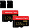 Lot de 2 Cartes Micro SD 128 Go avec Adaptateur SD Carte mémoire Haute Vitesse pour Tablette, Appareil Photo, Drone (Rouge et Noir 128 Go * 2)