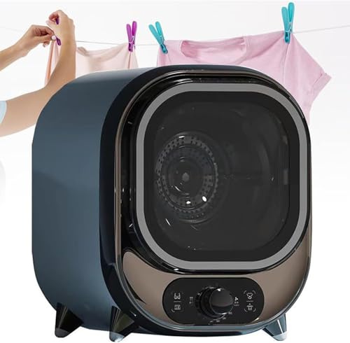 Helautomatisk Liten Minitvättmaskin, 5 Kg Ventilerad Kompakt Mini Centrifugeringstork, Ventilerade Torktumlare Små, Bärbar Tvättmaskin, Smart Torktumlare, 0,8 Kg Last,LightElegantBlue