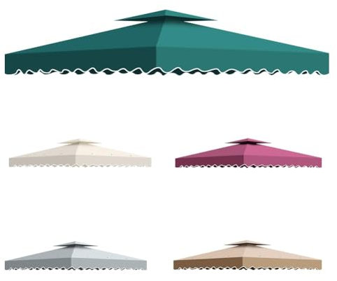 Pabellón de repuesto 3 x 3 cm, resistente al agua, doble techo con ventilación de aire, techo de carpa 3 x 3, resistente al agua, estable, resistente al invierno