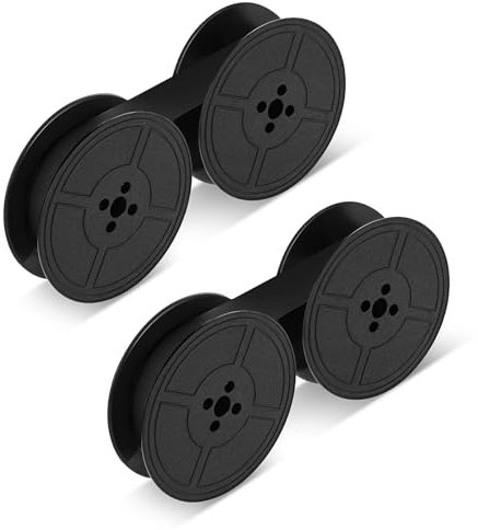 Lot de 2 rubans encreurs pour machine à écrire - Noir - En nylon - Compatible avec les machines à écrire - Double bobine - Modèles classiques