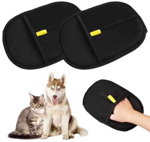 2 Stück Tierhaarentferner Handschuh,Doppelseitige Fell Magnet Handschuh Tierhaarentfernung,Fellmagnet Katzenhaarentferner handschuh Katzenhaare,Tierhaarentfernungshandschuh,Pet Hair Remover Glove