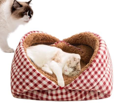 Raypontia Lits Et Paniers pour Chats,Matelas Chauffant Pliable Et Épais en Forme De Nid - Lit Chat Caverne - pour Chaton Chiot Petits Chiens Animal Voyage Hiver