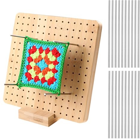 Zerodeko Bloqueador Crochet de Acero Inoxidable, 20 Piezas, Varillas de Bloqueo Largas y Ligeras para Proyectos de Tejido y Ganchillo, Fácil de Llevar