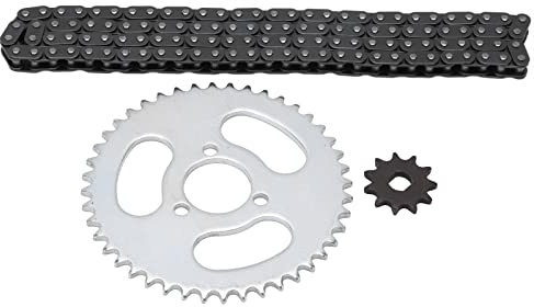 Tbest Reemplazo de Cadena de Piñón Delantero y Trasero T8F, Juego de Cadena de Engranajes T8F de Alta Potencia para Karts Modificados, ATV y Mini Motocicletas