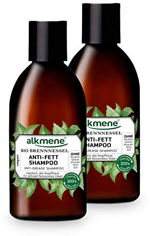 alkmene Anti-fett Shampoo mit Bio Brennnessel, für fettige Haare, 250 ml - 2er Pack (2 x 250 ml)