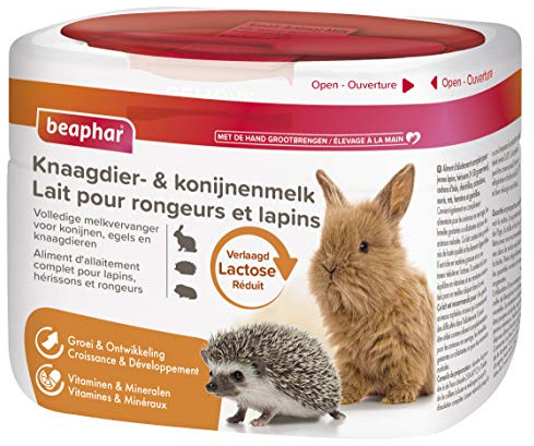 BEAPHAR – Lait maternisé en Poudre pour Rongeur et Lapin – Aliment d'aliment Complet – Teneur réduits en Lactose – Croissance et Développement – Vitamines & Minéraux – 200g