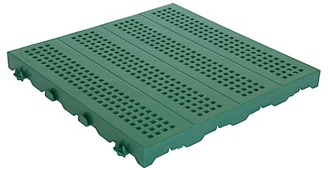 WUEFFE Piastrella in plastica 40x40h3,3 - mattonella Forata drenante Giardino Campeggio (Verde, 1 Pezzo)