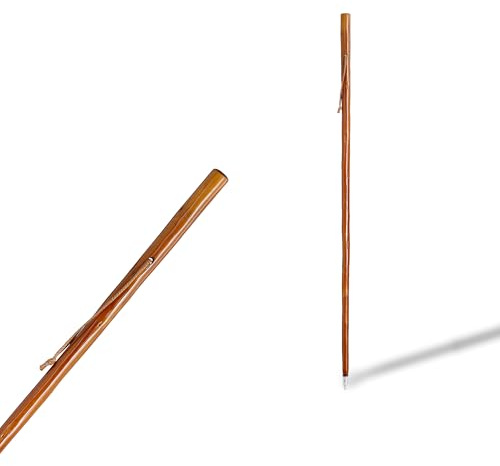 Bastone da Trekking in Legno di Dimensione L 125cm Marrone Scuro per la Montagna (533)