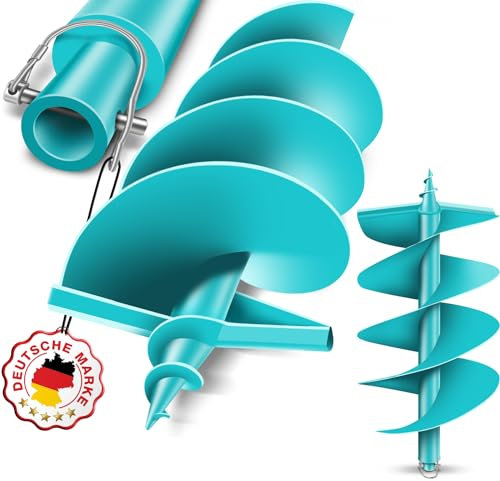 BRUNNENTAL® Tarière 300mm - Idéal pour Les Travaux de Creusage - Tarière À Main pour Pieux Et Puits - Pointe de Perçage Robuste 300mm - Foreuse de Terre - Tige Premium à Lames Précises