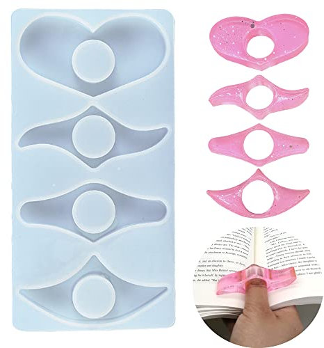 CHENNAN Silikon-Gießform für Daumen Buchseitenhalter Harz Lesezeichen Buchzubehör Seitenhalter Silikonform Ornamente Herzform und unregelmäßige Form handgefertigtes Eternitry Musiknoten-Klammer