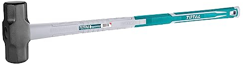 TOTAL - Maza Albañil | 5,5 kg y 900 mm de Largo | Adecuado Para la Construcción | Alta Resistencia al Impacto | Cabeza de Acero al Carbono Forjado | Mango de Fibra