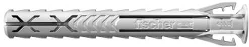 fischer - Cheville nylon à expansion SX Plus 8x65 avec collerette, tous matériaux/Blister de 10