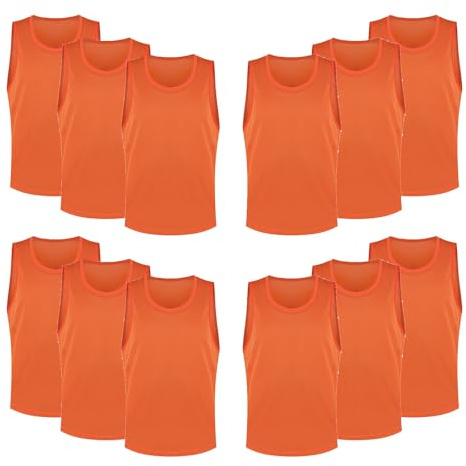 FIBOGOUP Gilet da allenamento da calcio, per bambini, adulti, per allenamento di squadra, Colore: arancione., L