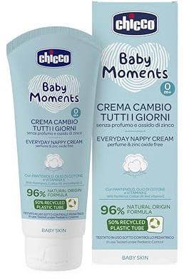 Chicco Baby Moments Pasta Cambio Tutti i Giorni, Pasta Cambio Pannolino, Texture Leggera per Uso Quotidiano, Senza Profumo, Dermatologicamente Testato su Pelle Sensibile, 100 ml