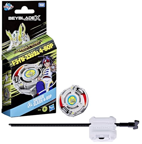 Beyblade X X-Over Project Driger Slash 4-80P Starter Pack Set with Takara Tomy Balance Type Top and Launcher, Battling Tops Game Toys, Ages 8+