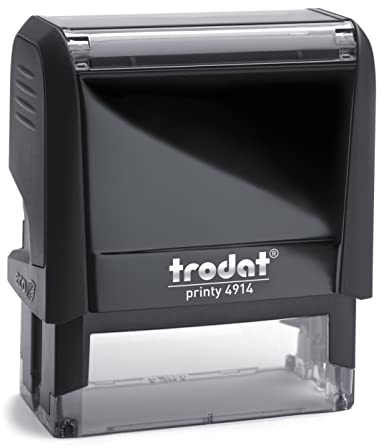 Mister Timbri Timbro Autoinchiostrante Trodat 4914 64x26 mm Rettangolare Personalizzabile - 7 Righe di Testo, Ecologico e Ideale per Dati Aziendali o Firma