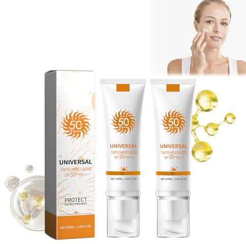 Tinted Moisturizer tonad solkräm, tonad allt i en dagkräm – närande kräm med fuktgivande effekt och SPSF50-skydd, lätt täckning för naturlig hy