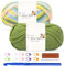 T Shirt Yarn for Crocheting 100gx2 Chunky Crochet Yarn Elastic Fabric Set with 10mm Hook and Accessories – Ideal for DIY Bags, Blankets, Baskets and Home Decor Projects (Mix-Grass)