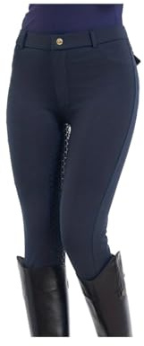 DSFIHJO Ridbyxor för kvinnor, andningsbara och ultra-stretchiga ridbyxor med silikongrepp för herr och dam, ridleggings för dam (djupblå, XL)