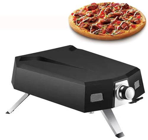 Horno de pizza, horno de gas de 12 pulgadas con piedra para pizza, kit de cocina al aire libre alimentado por propano para el hogar y camping