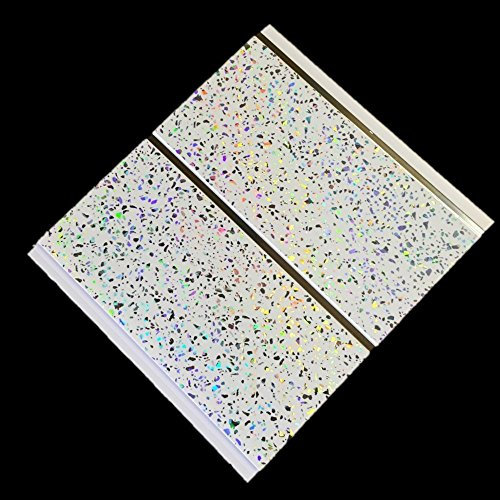 DBS Platinum White Sparkle Chrome 5mm Bathroom Cladding Shower Panels PVC (10 Pack)