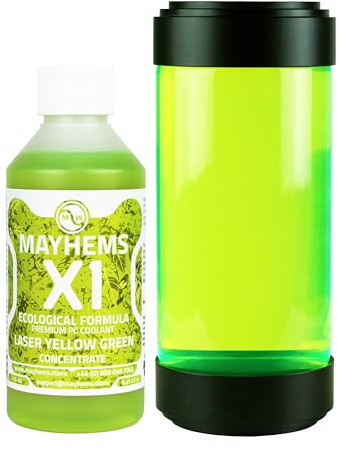 Mayhems - X1 koncentrerad PC-kylvätska - datorvattenkylningsvätska - flytande kylning, Miljövänlig serie, 250 ml, laser yellow green (gulgrön)