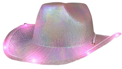 Unisex hatt lyser upp blinkande LED brätte rolig upplyst hatt för bröllop födelsedagsfest halloween jul cosplay (rosa)