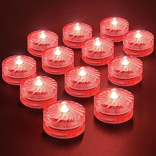 HL Candele LED senza fiamma Tea Lights, mini luce subacquea, 100 ore di illuminazione a LED per laghetto Luci decorative per laghetto, piscina, acquario, vaso, vasca da bagno, spa, festa, festival