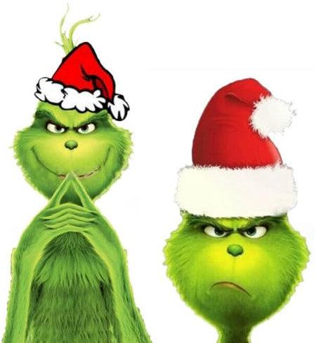 XNHIU 2Pcs Weihnachten Grün Monster Auto Aufkleber Grüne Haare Monster Auto Aufkleber Lustige Auto Windschutzscheibe Aufkleber Cartoon Dekoration für Auto