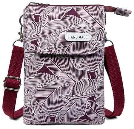 Handytasche Zum Umhängen, Handytasche zum Umhängen Damen, Mini Handy Umhängetasche, Leichte Kompakte Crossbody Umhängetasche Mit Schultergurt, für Alltag Shopping Reisen, Violett