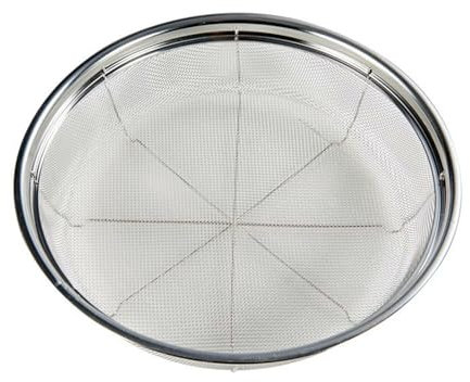 Fine Mesh Strainer for Kitchen, Stainless Steel Colander Bowl for Pasta, Rice, Fruit, Metal Net Baskets with Resting Base - Strain, Drain, Rinse (Diameter 12.2 inch)