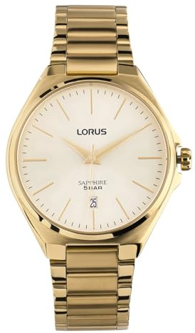 LORUS Herren Analog Quarz Uhr mit Edelstahl Armband,Gold