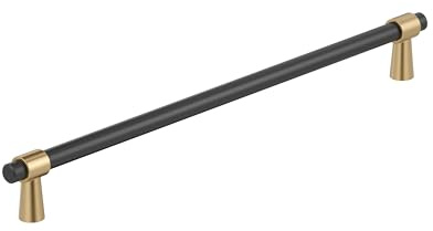 Amerock Mergence 12-5/8 inch (320mm) Center-to-Center Matte Black/Champagne Bronze Cabinet Pull, BP36983FBCZ