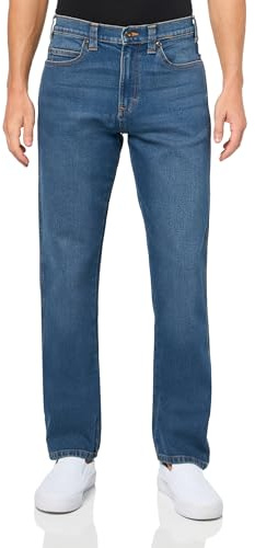 Dickies Jeans de Mezclilla atléticos con 5 Bolsillos para Hombre, Mid Wash, 32W x 32L