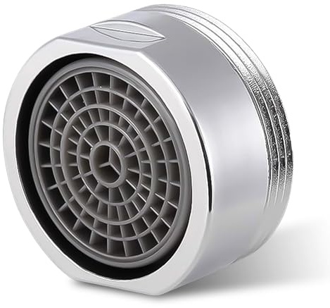 SleepDay Strahlregler M24 Wasserfluss max.10l/min Anti Kalk Wasserhahn Sieb mit Kugelförmige Filter Luftsprudler aus Verchromten Kunststoff Aufsatz Strahlregler für Wasserhähne (1 Stück)