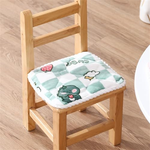 champracer Runde Stuhlkissen Sitzkissen Kinder Sitzkissen Stuhl Sitzpolster, Weiche Bequeme rutschfeste Stuhlkissen mit Bändern, für Outdoor & Indoor Gartenstuhl (Dinosaurier,25x25 cm)