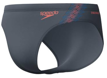Speedo Hyperboom Splice Slip de Natation pour Homme, Grey Lead/Neon Coral, 42