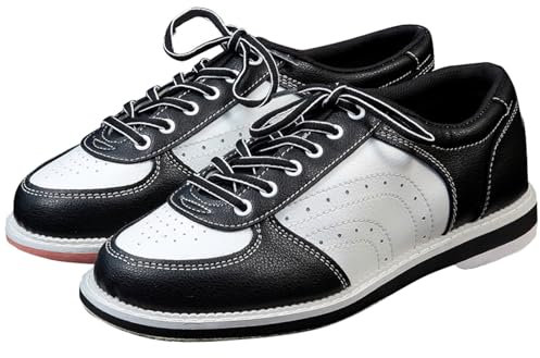 Leichtrit Zapatos de Bolos Adulto,Zapatos de Bolos,Zapatos de Bolos Unisex,Zapato de Bolos jóvenes,Zapatos De Bolos para Principiantes,Unisex,Resistente Desgaste,para De Interior,Exterior,Negro
