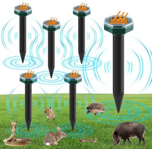 Lot de 6 répulsifs solaires Anti-Taupes - Répulsif Contre Les Taupes - Répulsif Contre Les campagnols - Répulsif à ultrasons - Répulsif Solaire Contre Les Taupes