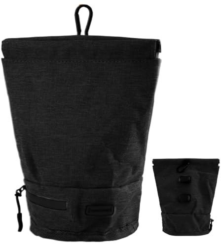 MOTIBACK Dispensador de bolsas de excrementos de perro portátil, gran capacidad, fácil de fijar a la correa y al cinturón, resistente soporte para bolsas de excrementos para paseos, camping y viajes