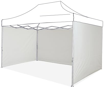Kit 3 Pareti Laterali per Gazebo Richiudibile 3x4,5 mt - Impermeabili in Tessuto Oxford 420D – Telo Gazebo 3x4,5 Antivento, Tende per Gazebo Laterali con Velcro, Paravento da Esterno