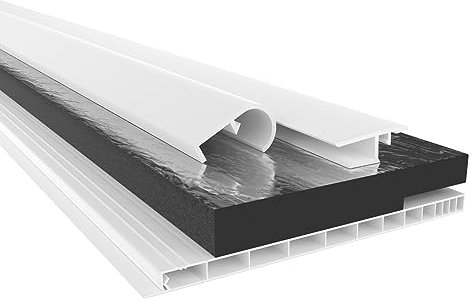 HEXIM PVC Cubierta de caja de persiana, perfil de soporte y perfil de rodillo, longitud: 1000-2000 mm, anchura: 120-320 mm, Cubierta y accesorios (160 mm x 1.6 metro)