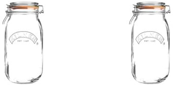 Kilner 1.5 Litre Round Glass Clip Top Jar (Pack of 2)