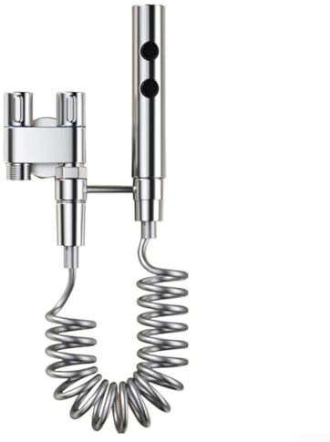 Kit de pulvérisateur de bidet portatif en acier inoxydable, pulvérisateur multifonctionnel pour toilettes à double fonction, robinet de bidets de nettoyage pour salle de bain (argent)