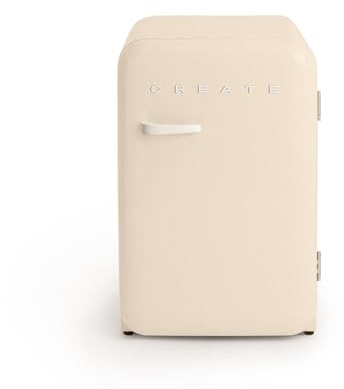 CREATE / RETRO FRIDGE 83.5 OFF WHITE/Frigorífico blanco roto maneta blanco roto / 98W. bajo consumo. 2 estantes. regulador temperatura. botellero. 56x54x84cm
