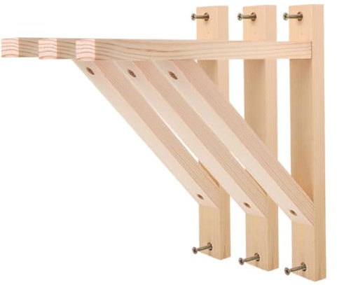 UKCOCO Regale Zur Wandmontage 3-teilig Dreieckige Trennwandhalterung Wandhalterung Aus Holz Schwebende Regale - Und Deckenleuchtenhalterung Dekoratives Halterungsset