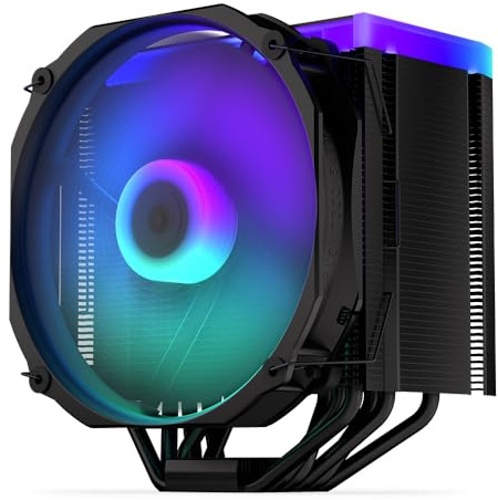 ENDORFY Fortis 5 Black ARGB, CPU cooler with 140 mm fan, high-performance CPU cooling, bright ARGB LED lighting, 140 mm ARGB Fluctus fan, AM4 cooler, AM5 CPU cooler, AM5, AM4, LGA1700, LGA1200