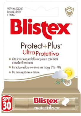 Blistex, Protect + Plus Lippenbalsam, ultra-schützend, für trockene und rissige Lippen, mit Aloe Vera, Bienenwachs und Jojoba, enthält UVA-/UVB-Sonnenfilter SPF 10 - im Stick